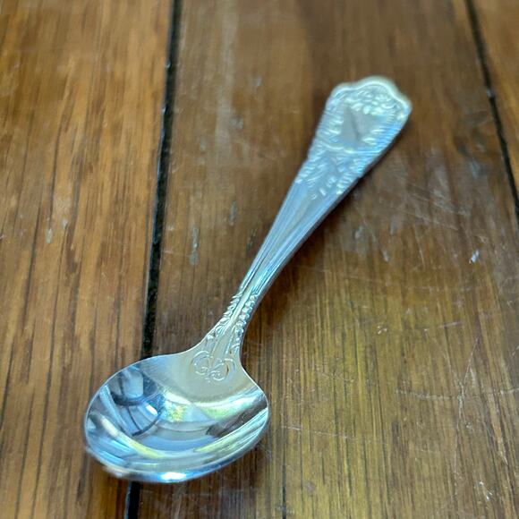 Vintage Japan Nickel Silver Demitasse Flatware Spoon 4.25" - Picture 8 of 11